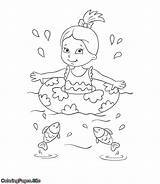 Coloring Swimming Girl Kids Sea Pages Online Fish Coloringpages Site Summer Girls Posters Tutorial Name Buy sketch template