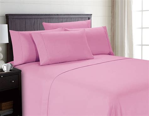 amazoncom careey threadlux series  thread count twin sized pink colored sheets