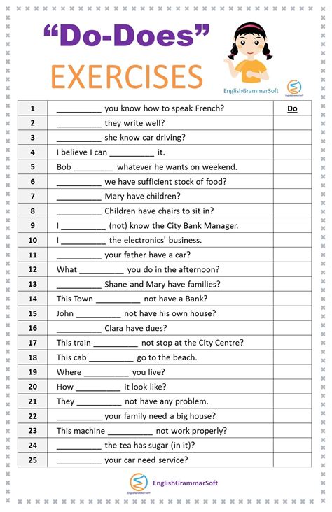 exercises worksheet  answers englishgrammarsoft