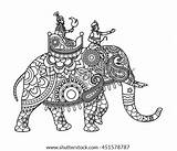 Elephant Vector Coloring Pages Maharajah Indian Shutterstock Stock Preview sketch template