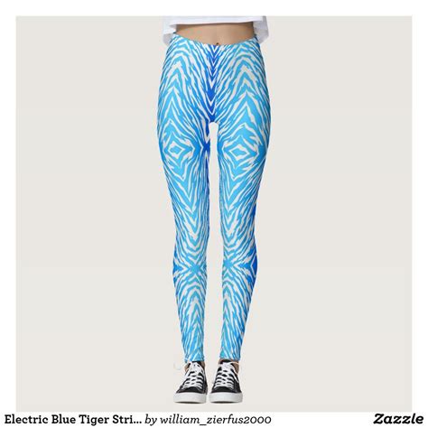 electric blue tiger stripes animal print leggings animal print