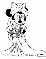 Minnie Mouse Coloring Mickey Pages Disney Bride Wedding Printable Sheets Princess Valentine Kids Minni Print Color Adult Daisy Bridal Elegant sketch template