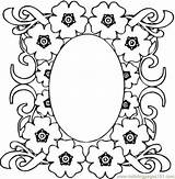 Coloring Pages Frame Flower Printable Borders Flowers Mirror Border Frames Medallion Mirrow Bos Pattern Vector Color Silhouette Oval Getdrawings Scroll sketch template