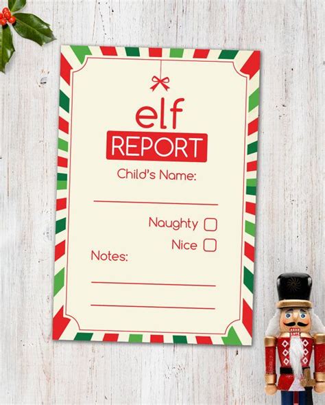 elf report card digital printable elf report card elf goodbye note