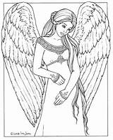Coloring Angel Pages Adults Realistic Fairy Printable Books Angels Color Adult Detailed Book Drawing Sheets Colouring Drawings Christmas Mermaid Kids sketch template
