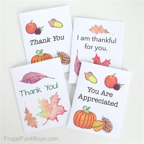printable gratitude cards kids thanksgiving activity frugal fun