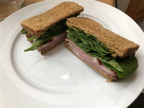 thick cut ham  english mustard sandwich reatsandwiches