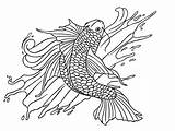 Tattoos Men Coloring Pages Tattoo Designs Fish Draw Koi Drawing Pisces Drawings Printable Line sketch template