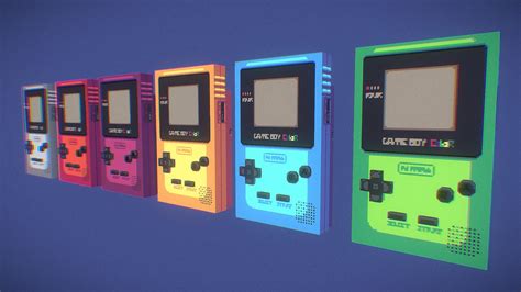 game boy color pixel art  model  josekarnikowski abe sketchfab