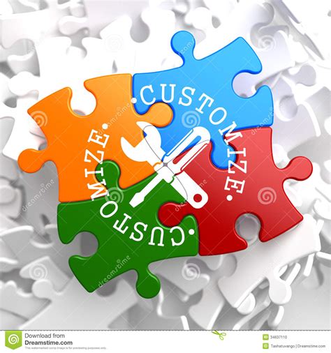 customize concept  multicolor puzzle stock illustration image