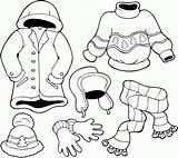 Winter Coloring Pages Colouring Kindergarten Library Clipart Clothing Season sketch template