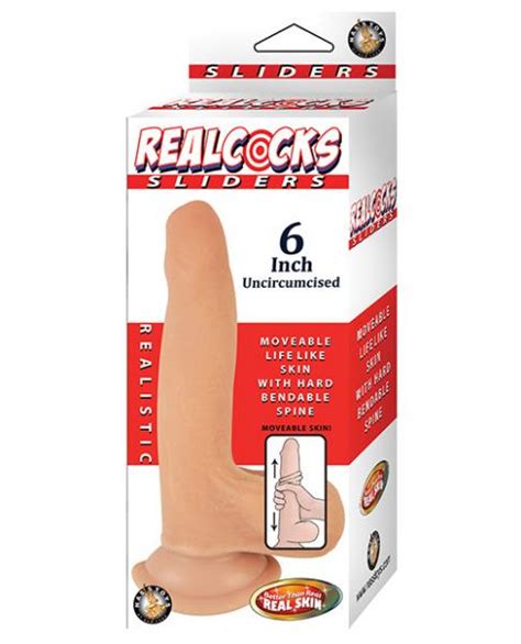 Realcocks Sliders 6 Inches Uncircumcised Beige Dildo On
