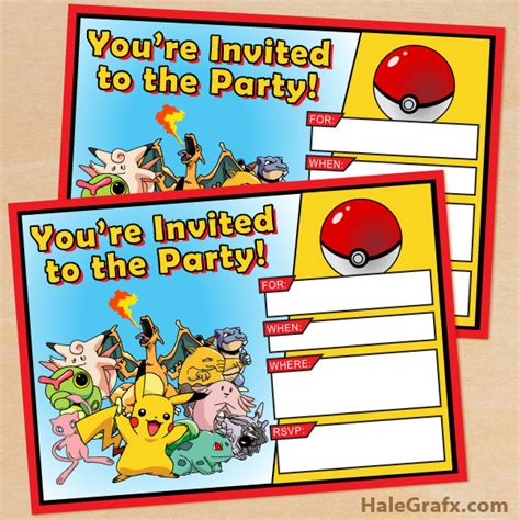 printable pokemon birthday invitation