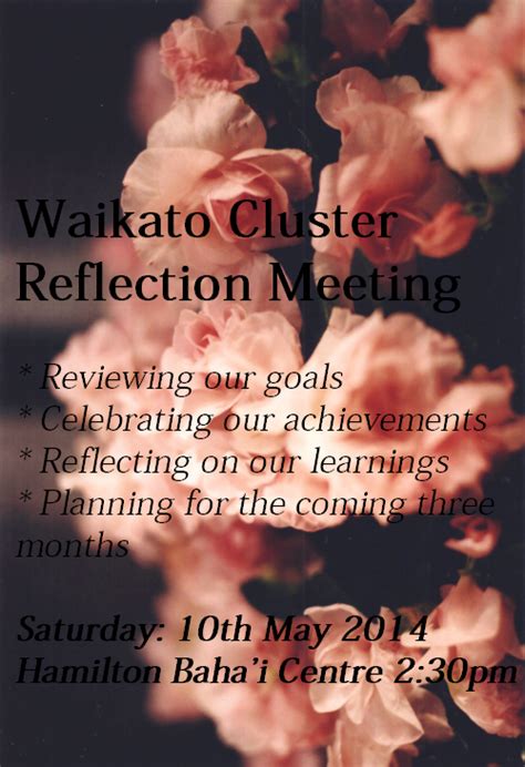 cluster reflection meetings rebekahs resources  life