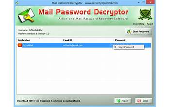 Mail Password Decryptor screenshot #1