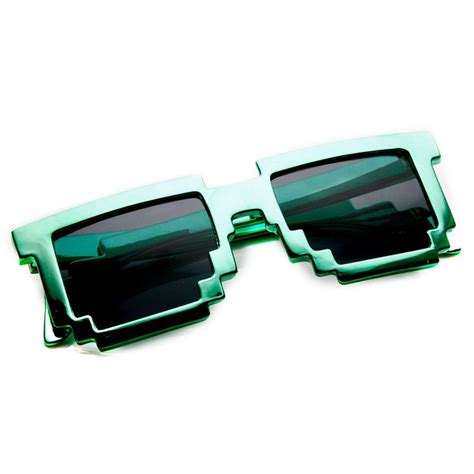 Shiny Foil Color Pixel 8 Bit Cpu Gamer Geek Novelty Sunglasses
