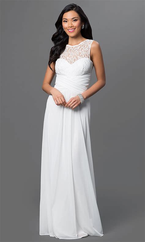 Cheap Long Formal Dress With Lace Bodice Promgirl