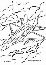 Ausmalbilder Kampfjet Flugzeug Flugzeuge sketch template