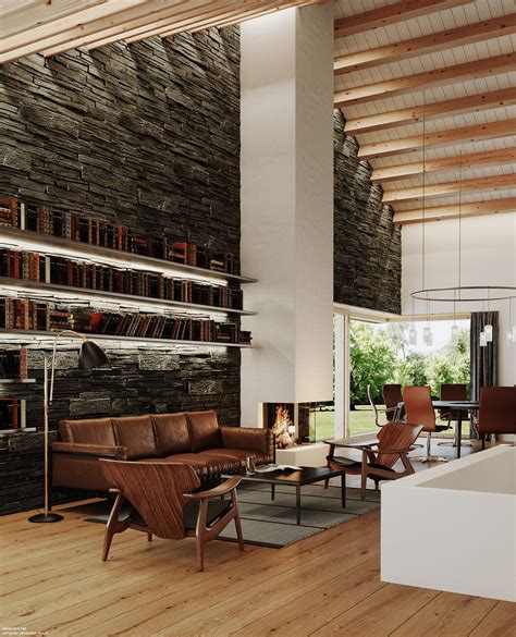 sleek living room concept  demonstrate warm  stylish designs