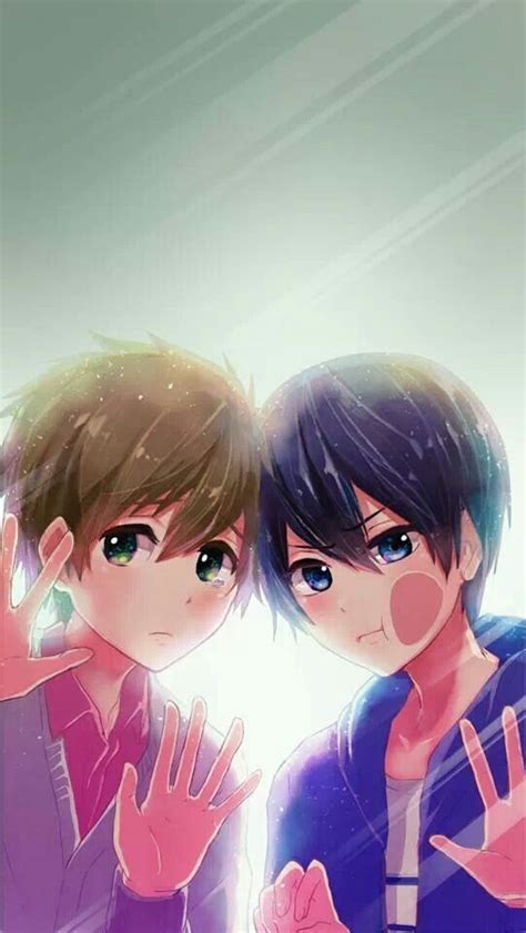 mako and haru kawaii free iwatobi swim club anime stuck behind glass pinterest