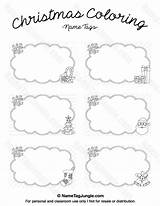 Christmas Name Coloring Tags Printable Tag Template Place Cards Templates Labels Color Pdf Nametagjungle Printables Label Description Choose Board sketch template
