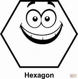 Hexagon Coloring Cartoon Face Pages Printable Shapes Shape Drawing Faces sketch template