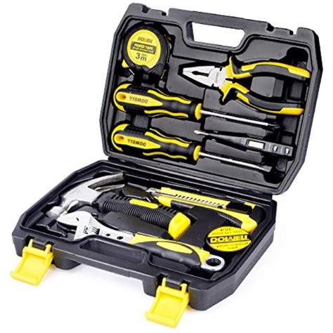 dowell  piece small tool kit mini portable tool set home repair hand tool kit  plastic