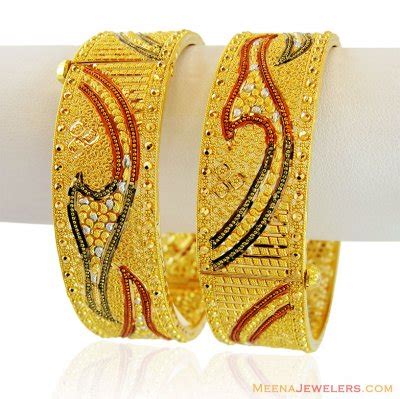 beautiful wide kada baka  gold wide kada pair designed   beautiful filigree