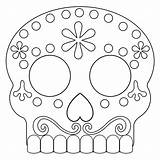 Sugar Skull Dead Printable Masks Skulls Coloring Mask Paper Halloween Pages Print Coco Papertraildesign Kids Colouring Craft Color Decorations Easy sketch template