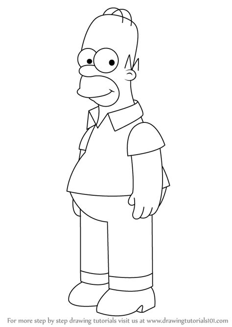 Learn How To Draw Homer Simpson From The Simpsons The Simpsons Step