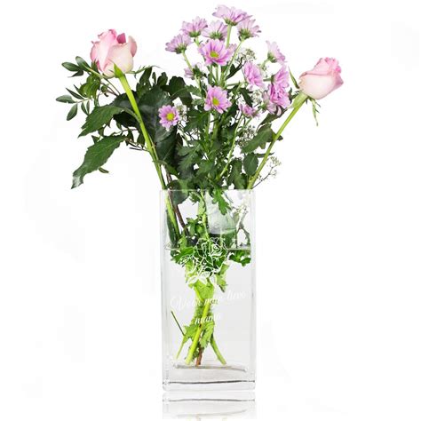 glazen bloemenvaas met persoonlijke gravure cadeautjesnl