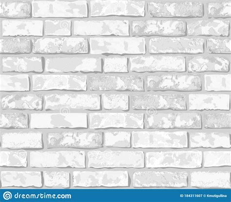 vector brickwall white realistic seamless pattern stock vector