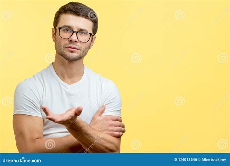 young handsome man   question stock photo