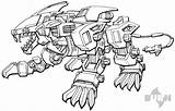 Zoids Liger Coloring Pages Drawing Lineart Drawings Cartoon Printable Cool Sheets All4 sketch template