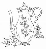 Embroidery Coloring Patterns Coffee Tea Pages Pottery Vintage Designs Sketches Flickr Pot Para Teapot Hand Pots Applique Dibujos Bordar Teapots sketch template
