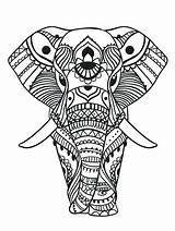 Elephant Coloring Pages Mandala Adults Zen Adult Pattern Drawing Aztec Color Head Colouring Animal Elephants Animals Getcolorings Asian Printable Baby sketch template