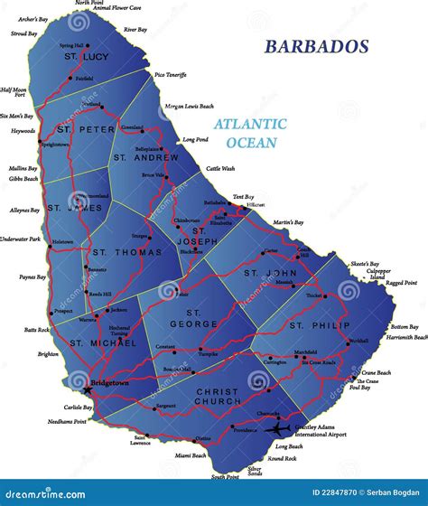 Barbados Map Royalty Free Stock Image 3805102