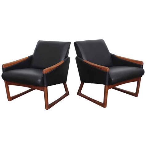 mid century modern leather lounge chairs  stdibs
