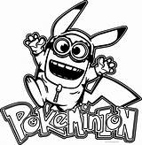 Coloring Minion Pages Pikachu Pokemon Minions Printable Wecoloringpage Clipartmag sketch template
