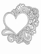Coloring Pages Heart Hearts Flowers Printable Flower Color Print Mandala Adults Adult Kids Sheets Books Easy Angel Mini Queen Unicorn sketch template