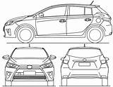 Toyota Yaris Blueprint 3d Hatchback Related Posts 2009 Drawingdatabase sketch template