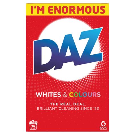 daz washing powder whites colours kg  washes washing powders