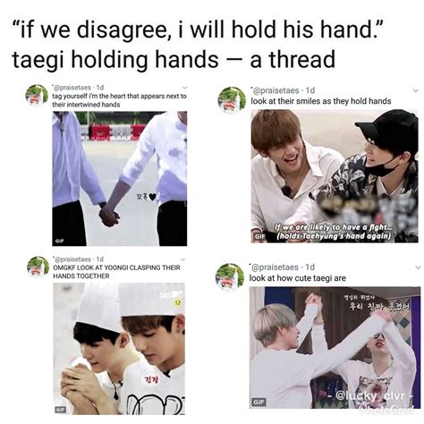 Taegi Holding Hands Bts Billboard Taegi Bts Funny
