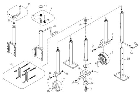 fulton trailer jack parts diagram