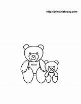 Bear Coloring Pages Printable Teddy Mother Baby Mothers Templates Mom Color Library Clipart Comments Printthistoday sketch template