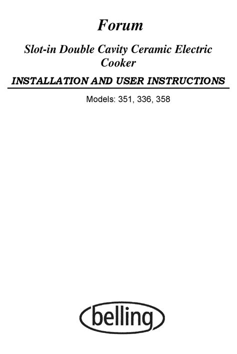belling forum  installation  user instructions manual   manualslib