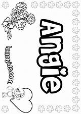 Angie Coloring Pages Angela Color Print Getcolorings Names Getdrawings Hellokids sketch template