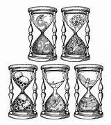 Hourglass Reloj Clessidra Disegno Sanduhr Contiene Mano Relojes Clock Zandloper Psd Tatuaggio Varie Monochrom Gezeichnete Skizze Vektoren Complain Sandglass Badass sketch template