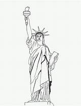Statue Liberty Coloring Pages Drawing Printable Drawings Kids York Clipart Sketch Outline Print Easy Sheets Usa Pencil Gif Template Color sketch template