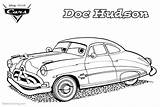 Cars Hudson Doc Coloring Pages Pixar Drawing Line Printable Kids Color Print Adults sketch template